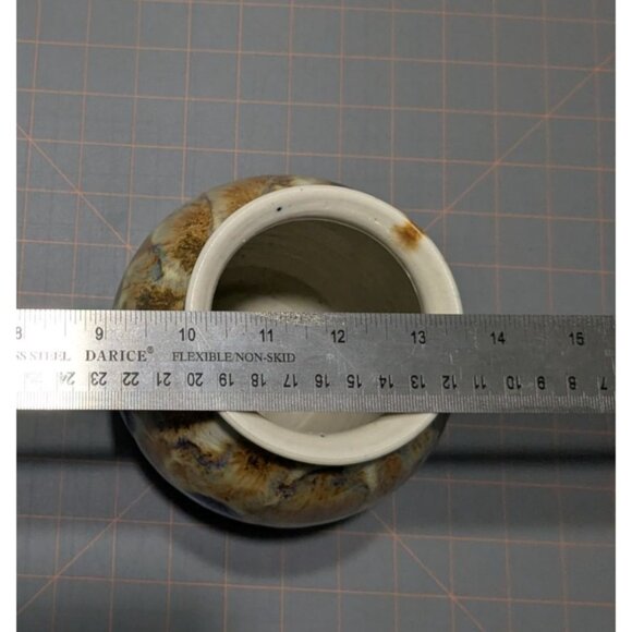 Handcrafted Studio Pottery Vase 7" Tall Drip Glaze Colorful & Unique - Picture 13 of 15